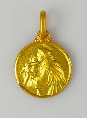 Médaille Saint Antoine de Padoue en Plaqué Or - 14 mm