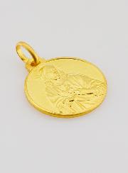 Médaille Sacré Coeur de Jésus en Plaqué Or - 18 mm