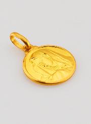 Médaille Vierge Marie au Voile en Plaqué Or - 14mm