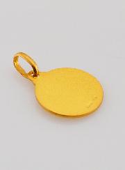 Médaille Vierge Marie au Voile en Plaqué Or - 14mm