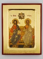 Icône Byzantine Grecque Sainte Trinité - 18 cm