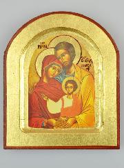 Icône Byzantine Sainte Famille Arrondie - 12 cm