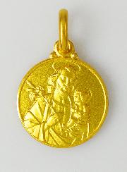 Médaille Saint Joseph en Plaqué Or - 14 mm