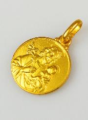 Médaille Saint Joseph en Plaqué Or - 14 mm