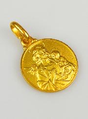 Médaille Saint Joseph en Plaqué Or - 14 mm