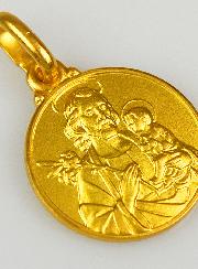 Médaille Saint Joseph en Plaqué Or - 14 mm