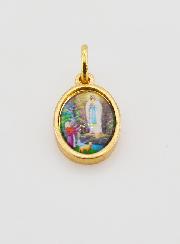 Médaille Notre Dame de Lourdes Dorée - 15mm
