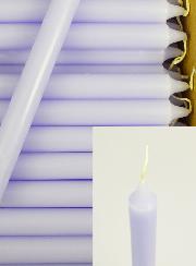 Carton 48 Cierges Teintées Masse Couleur Violet Parme