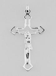 Pendentif Croix du Christ Ajourée en Argent 34mm