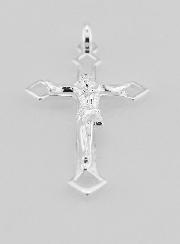 Pendentif Croix du Christ Ajourée en Argent 34mm