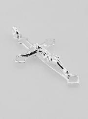 Pendentif Croix du Christ Ajourée en Argent 34mm