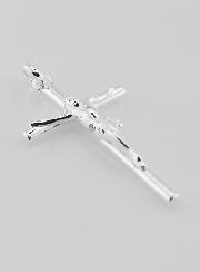 Pendentif Croix Crucifix du Christ en Argent 35mm