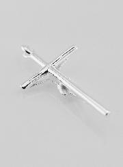 Pendentif Croix Crucifix du Christ en Argent 35mm