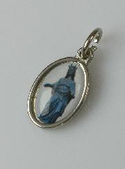 Médaille Notre Dame de la Vierge Noire Argentée - 14 mm