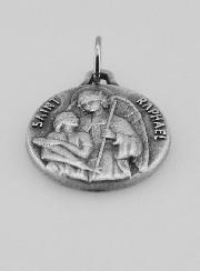 Médaille Saint Raphaël en Métal Argenté - 16 mm