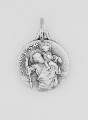Médaille Saint Christophe en Métal Argenté - 15 mm