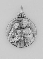 Médaille Sainte Famille en Métal Argenté - 16 mm