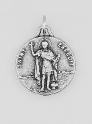 Médaille Saint Expédit en Métal Argenté - 16 mm