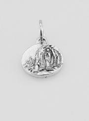 Médaille Notre Dame de Lourdes en Métal Argenté - 10 mm