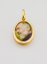 Médaille Saint Padre Pio Dorée - 14 mm