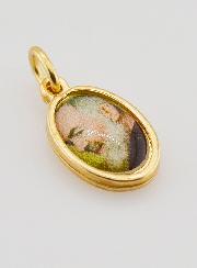 Médaille Saint Padre Pio Dorée - 14 mm