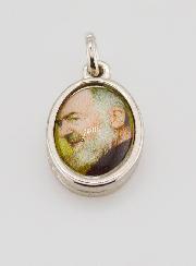 Médaille Saint Padre Pio Argentée - 14 mm