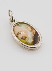 Médaille Saint Padre Pio Argentée - 14 mm