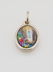 Médaille Notre Dame de Lourdes Argentée - 14 mm