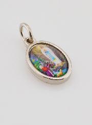Médaille Notre Dame de Lourdes Argentée - 14 mm