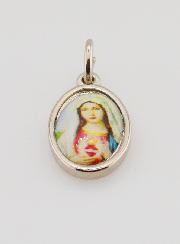 Médaille Sacré Coeur de Marie Argentée - 14 mm