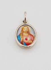 Médaille Sacré-Coeur de Jésus Argentée - 14 mm
