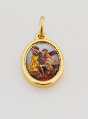 Médaille Saint Michel Archange Dorée - 14 mm