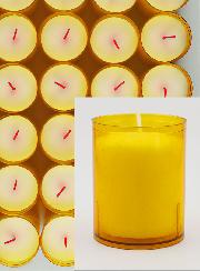 48 Bougies Veilleuses d'Église - Oranges - 20h