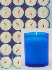 48 Bougies Veilleuses d'Église - Bleues - 20h