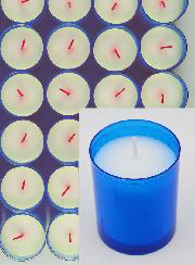 48 Bougies Veilleuses d'Église - Bleues - 20h