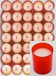 48 Bougies Veilleuses d'Église - Rouges - 20h