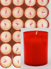 48 Bougies Veilleuses d'Église - Rouges - 20h