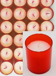 48 Bougies Veilleuses d'Église - Rouges - 20h