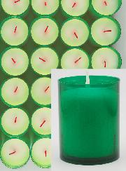 48 Bougies Veilleuses d'Église - Vertes - 20h