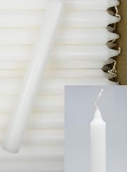 Carton 130 Bougies Cierges Teintées Masse Blanc