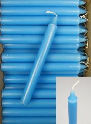Carton 130 Bougies Cierges Teintées Masse Bleu Pastel
