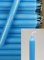 Carton 130 Bougies Cierges Teintées Masse Bleu Pastel
