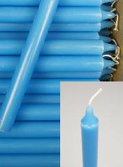 Carton 130 Bougies Cierges Teintées Masse Bleu Pastel