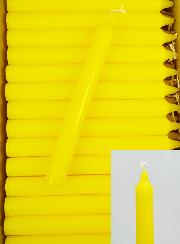 Carton 130 Bougies Cierges Teintées Masse Jaune