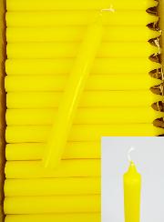 Carton 130 Bougies Cierges Teintées Masse Jaune