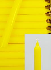 Carton 130 Bougies Cierges Teintées Masse Jaune
