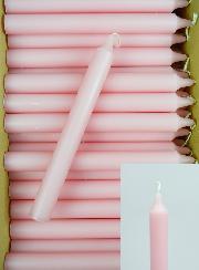 Carton 130 Bougies Cierges Teintées Masse Rose Pâle