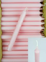 Carton 130 Bougies Cierges Teintées Masse Rose Pâle