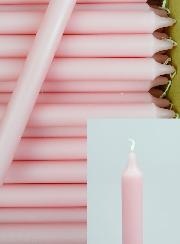 Carton 130 Bougies Cierges Teintées Masse Rose Pâle