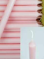 Carton 130 Bougies Cierges Teintées Masse Rose Pâle